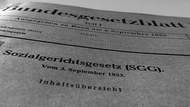 Bundesgesetzblatt vom 4. September 1953 mit dem Sozialgerichtsgesetz